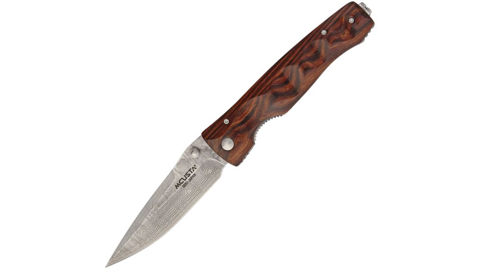MCUSTA Damascus Tactility Folding Knife,Damascus Steel,Standard Edge,Cocobolo Wood Handle MCU122DR