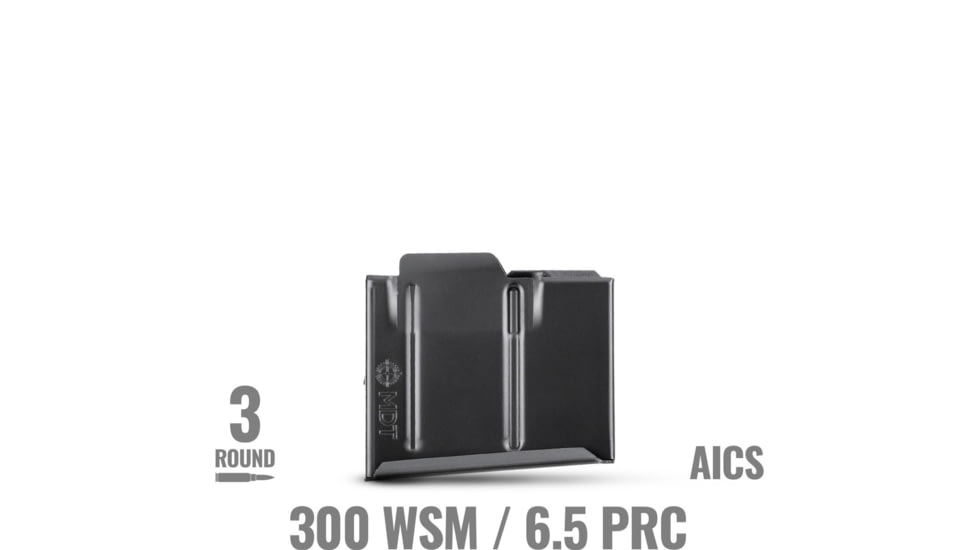 MDT AICS Metal Magazine, .300 WSM/6.5 PRC, 3 Round, Short Action, Black, 103133-BLK