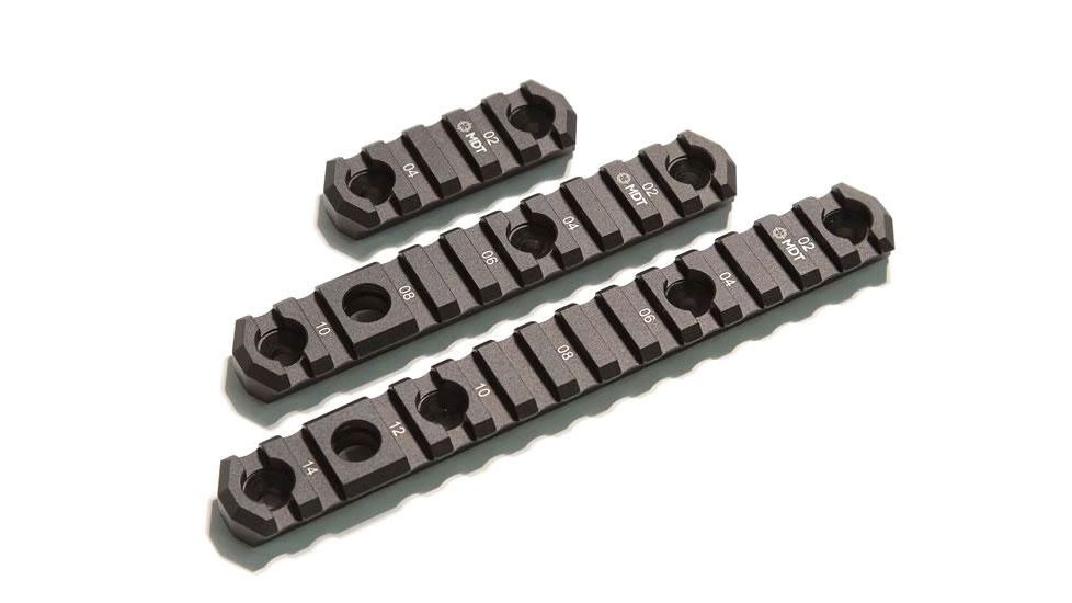 MDT M-LOK Picatinny Rail, 5 Slots, 2.5 inch, Black 103150-BLK