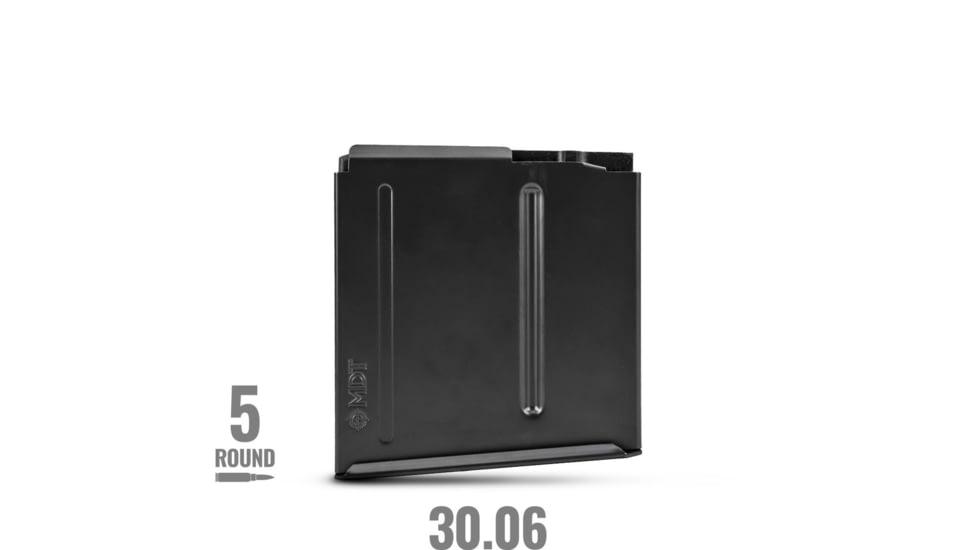 MDT Metal Magazine, Long Action, 3.56 inch for Tikka T3/T3x and Savage Axis LA chassis, .30-06, 5-Round, Black, 103208-BLK