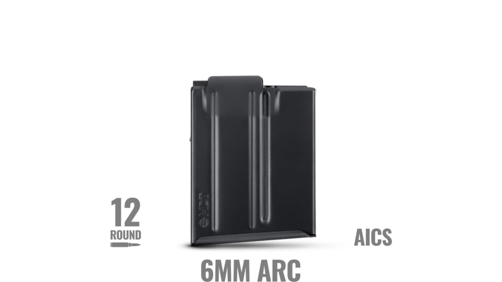 MDT Metal Short Action Rifle Magazine, 6mm ARC, 12 Rounds, Black, 105627-BLK-12RD