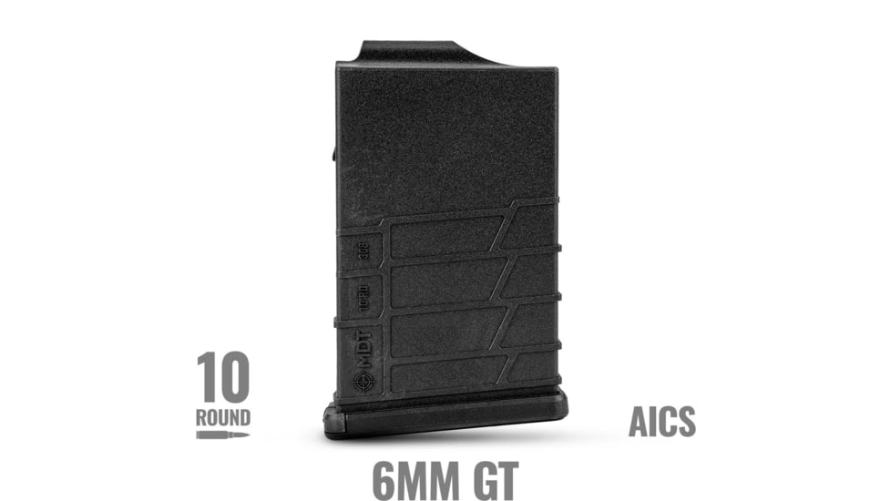 MDT Polymer 6GT 10-Round Rifle Magazine, Black, 107710-BLK-10RD