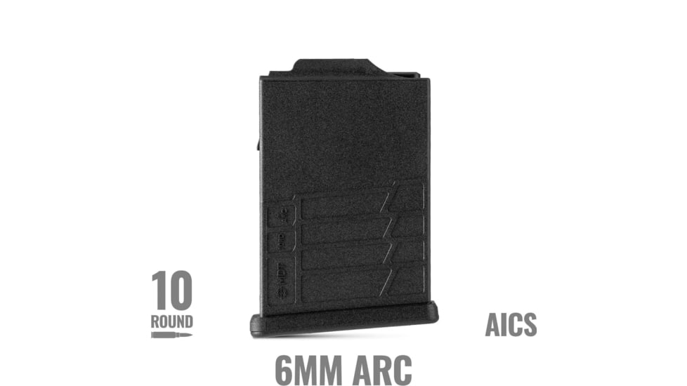 MDT Polymer Gen 2, 6mm ARC, 10 Round Rifle Magazine, Black, 10, 106535-BLK-10RD