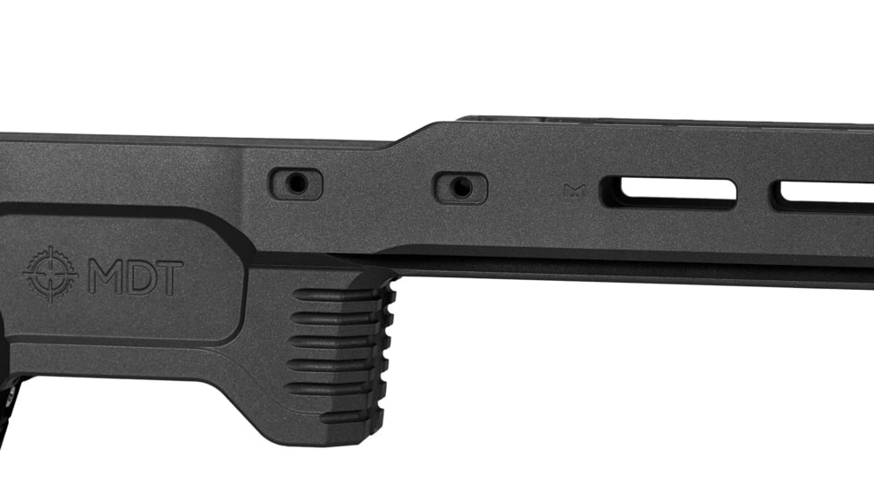 MDT Remington 700 Long Action ACC Elite Chassis Base, Remington 700 LA CIP 3.850in, Right Hand, Black, 106829-BLK