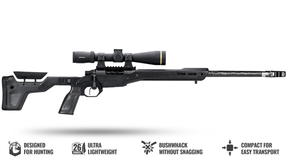 MDT Remington700 HNT-26 ARCA Fixed Rifle Chassis, Short Action, Right Hand, Black Carbon Fiber, 106130-BCF