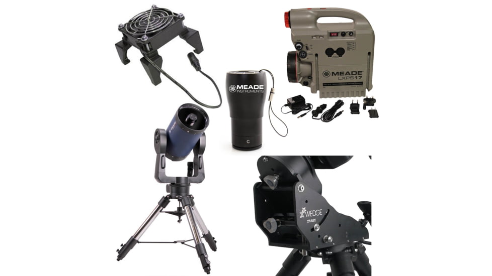Meade 12in LX200 AF UHTC Telescope with FREE X-Wedge, LPI-GM Lunar Planetary Imager and Guide, CCD Color Filter Set, and Power Supply LXPS17 with Adjustable 30 LED Spotlight