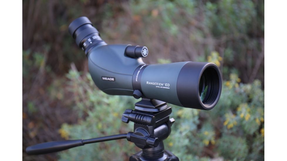 Meade RangeView Spotting Scope, 16-48x65mm, BK-7 Porro Prism, ED Glass, Green/Black, 146000