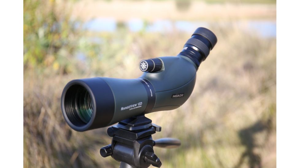 Meade RangeView Spotting Scope, 16-48x65mm, BK-7 Porro Prism, ED Glass, Green/Black, 146000