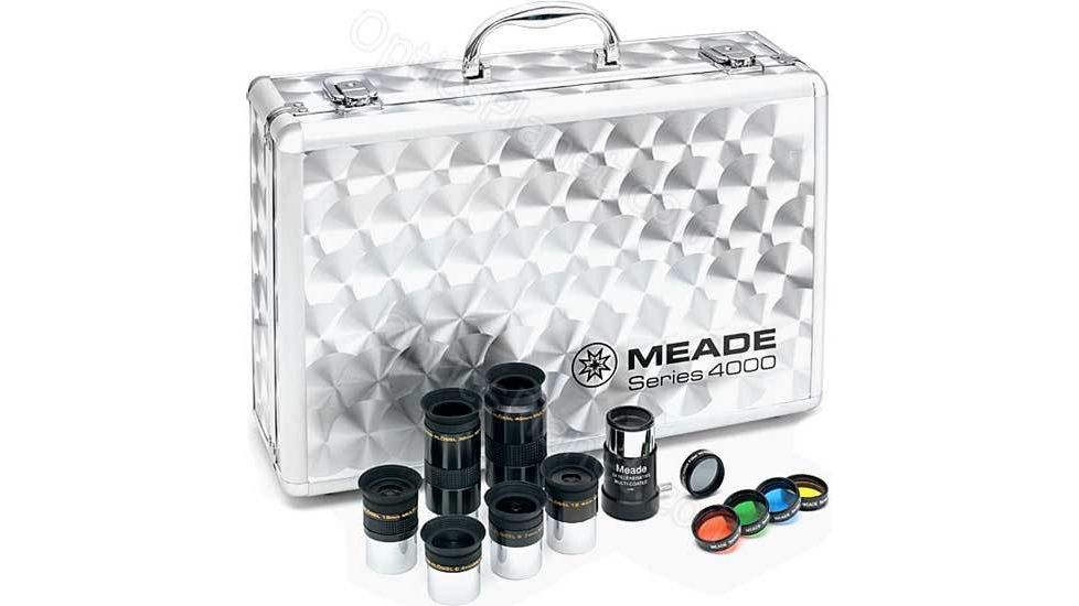 Meade Series 4000 Eyepiece &amp; Filter Set 07169 - (6) Meade Telescope Eyepieces, #126 Barlow Lens, (4) Color Filters, ND96 Moon Filter &amp; Aluminum Case