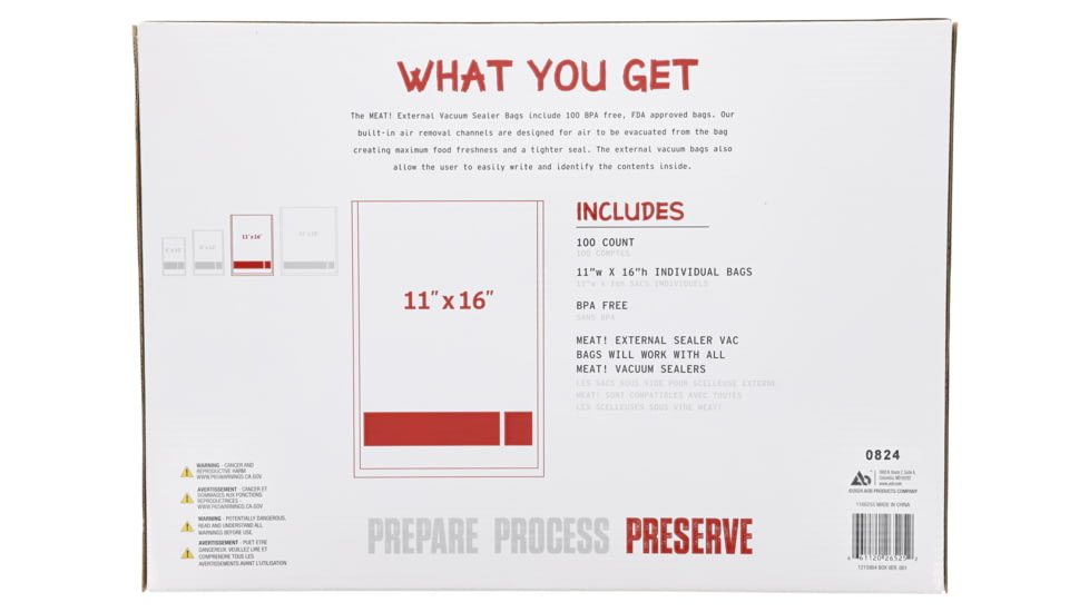 MEAT! Your Maker External Vacuum Bags - Pack of 100