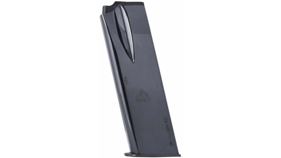 Mec-Gar Pistol Magazine, Browning Hi-Power, 9mm Luger, 15 Round, Blued, 1 Pack, Carbon Steel, MGBRHP15B-15RD