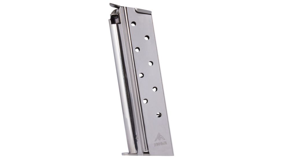 Mec-Gar Pistol Magazine, 1911 9mm Luger, .45 ACP, 8 Round, Nickel, 1 Pack, Carbon Steel, MGCGOV10N-8RD
