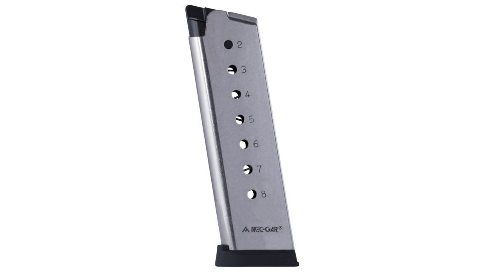 Mec-Gar 1911 GOVT. .45ACP 8 Round Pistol Magazine, Stainless Steel, 1 Pack, Stainless Steel, MGCG4508SPF-8RD