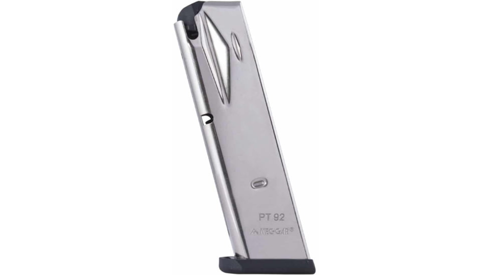 Mec-Gar Taurus PT 92/99 Pistol Magazine, 9mm Luger, 15 Round, Nickel, 1 Pack, Nickel, MGPT9215N-15RD