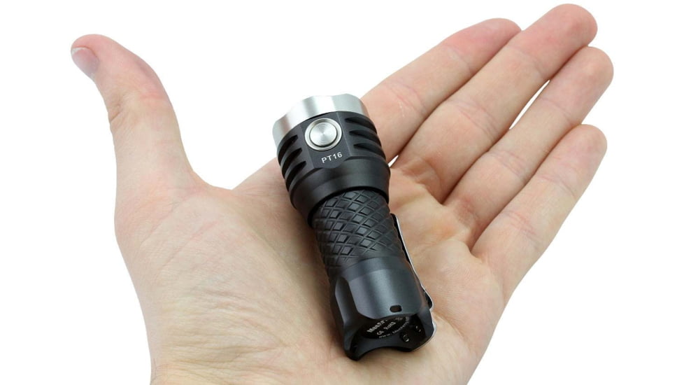 MecArmy PT16 1 x 16340 3 x CREE XP-G2 LED Ultra Bright Rechargeable Flashlight, 1200 Lumens, Black, PT16