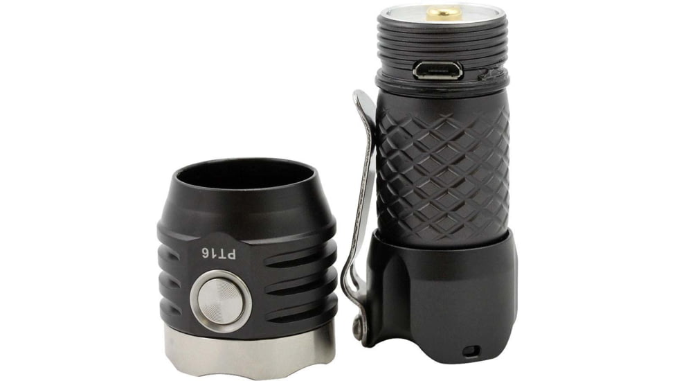 MecArmy PT16 1 x 16340 3 x CREE XP-G2 LED Ultra Bright Rechargeable Flashlight, 1200 Lumens, Black, PT16