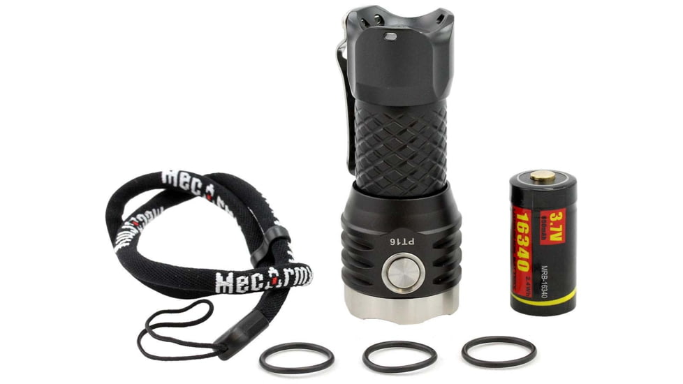 MecArmy PT16 1 x 16340 3 x CREE XP-G2 LED Ultra Bright Rechargeable Flashlight, 1200 Lumens, Black, PT16