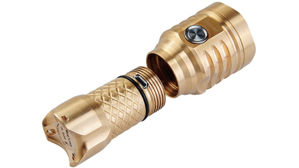 MecArmy PT16 1 x 16340 3 x CREE XP-G2 LED Ultra Bright Rechargeable Flashlight, 1200 Lumens, Brass, PT16-BS