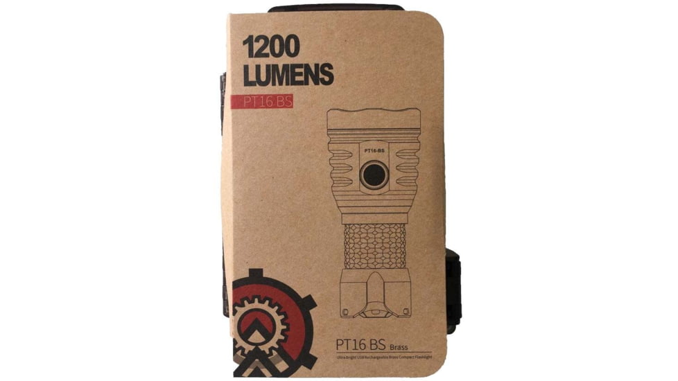 MecArmy PT16 1 x 16340 3 x CREE XP-G2 LED Ultra Bright Rechargeable Flashlight, 1200 Lumens, Brass, PT16-BS