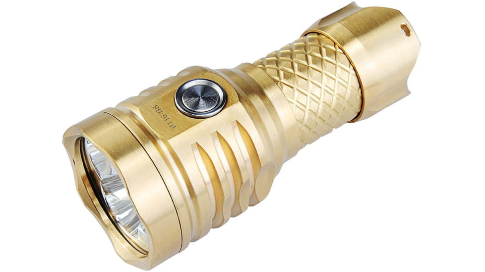 MecArmy PT16 1 x 16340 3 x CREE XP-G2 LED Ultra Bright Rechargeable Flashlight, 1200 Lumens, Brass, PT16-BS