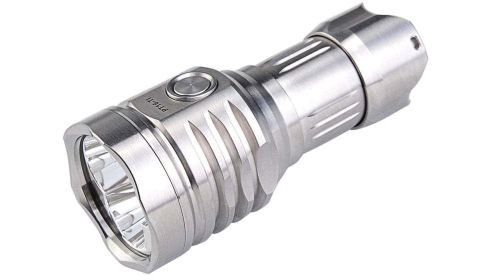 MecArmy PT16 1 x 16340 3 x CREE XP-G2 LED Ultra Bright Rechargeable Flashlight, 1200 Lumens, Silver, PT16-TI