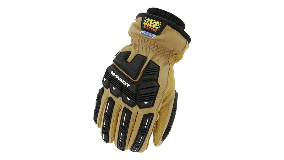 Mechanix Wear Coldwork Waterproof Leather M-Pact Driver Winter Work Gloves, Tan/Black, Small, LDMP-XW75-008
