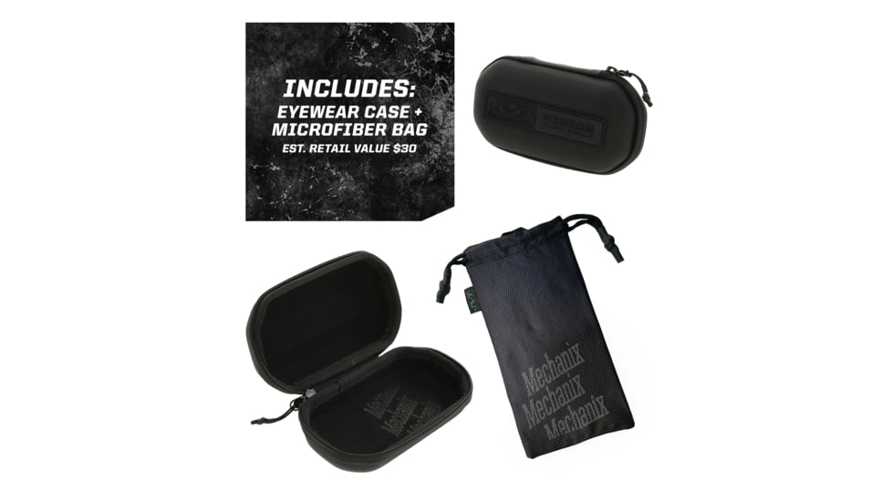 Mechanix Wear Vision Type-X Safety Glasses, Black Frame with Clear Lens, One Size, VXF-10AF-BU