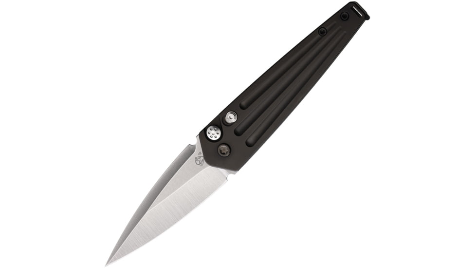 Medford Nosferatu Automatic Folding Knife, 3.5in, S45VN Stainless, Tumbled Finish, Black PVD Titanium Handle, MKNATQ-30PV-TPCP