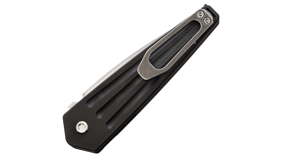 Medford Auto Nosferatu Button Lock Automatic Folding Knife, 3.5in, S45VN Stainless, Tumbled Finish, Black PVD Titanium Handle, Lanyard Hole, MDNATQ30PVTS