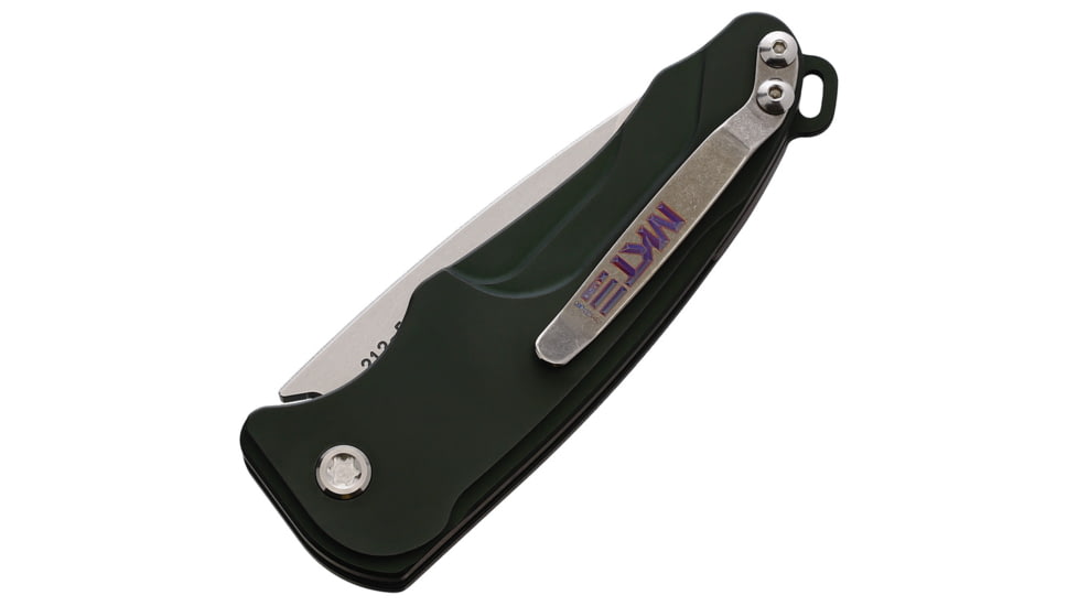 Medford Auto Smooth Criminal Button Automatic Folding Knife, 3in, S35VN Stainless, Tumbled Finish, Drop Point Blade, Green Anodized Aluminum Handle, MDA39STQ40AG