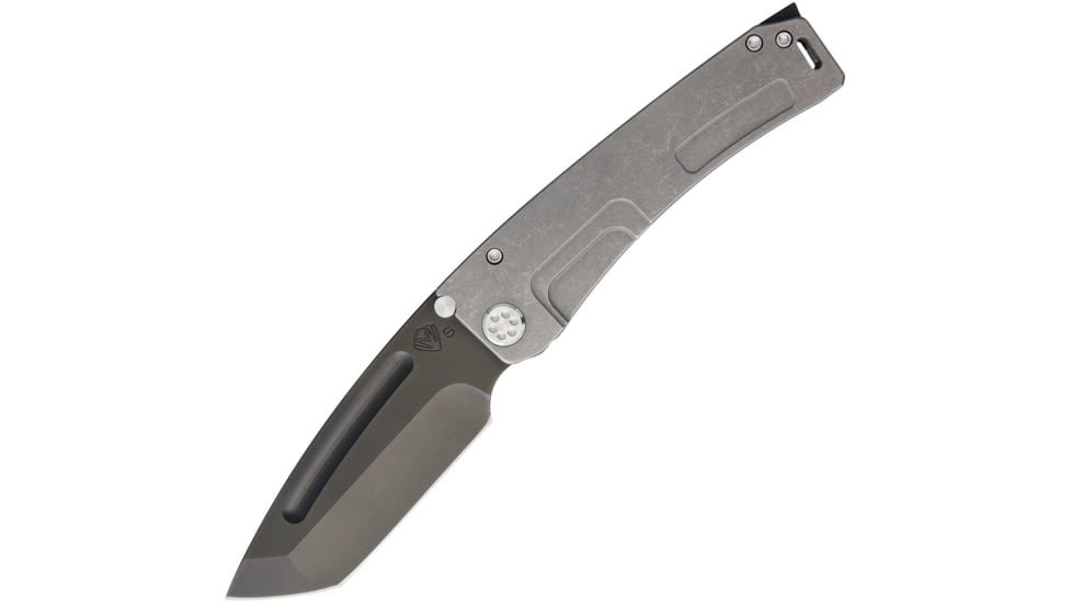 Medford Mara-H Framelock Folding Knife, 4in Black Pvd Coated S35Vn SS Tanto Blade, Tumbled Finish Titanium Handle, Thumb Stud, Pocket Clip, Water Tight Storage Case, MD045SPT-01TM