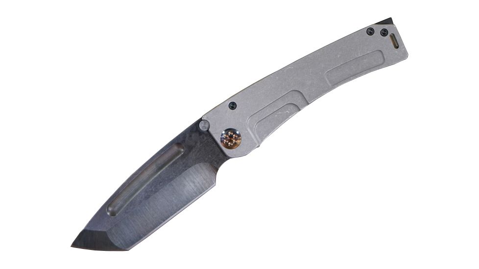 Medford Marauder-H Folding Knife, 3.75in Tanto, S35VN Steel, Tumbled Finish, Tumbled Handle and Spring w/ Tumbled Titanium Locking Side, MK045STT-01TM-SSCS-BN