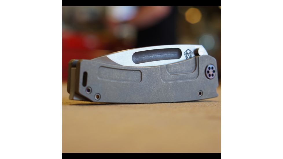 Medford Marauder-H Folding Knife, 3.75in Tanto, S35VN Steel, Tumbled Finish, Tumbled Handle and Spring w/ Tumbled Titanium Locking Side, MK045STT-01TM-SSCS-BN