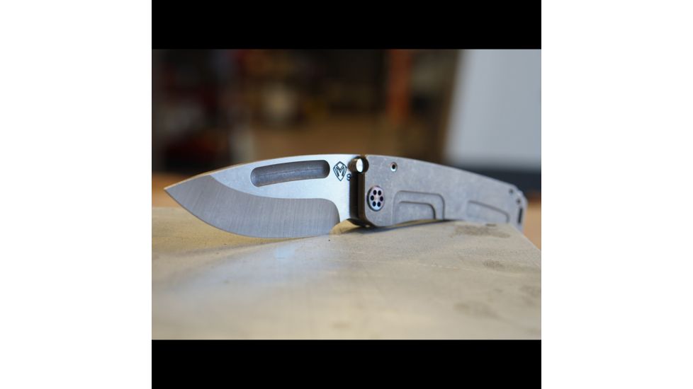 Medford Marauder-H Folding Knife, 3.75in Tanto, S35VN Steel, Tumbled Finish, Tumbled Handle and Spring w/ Tumbled Titanium Locking Side, MK045STT-01TM-SSCS-BN