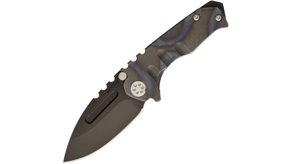 Medford Micro Praetorian Framelock Folding Knife, 2.75 black PVD coated S35VN stainless drop point , Flame anodized titanium handle, MK008SPD-03A2