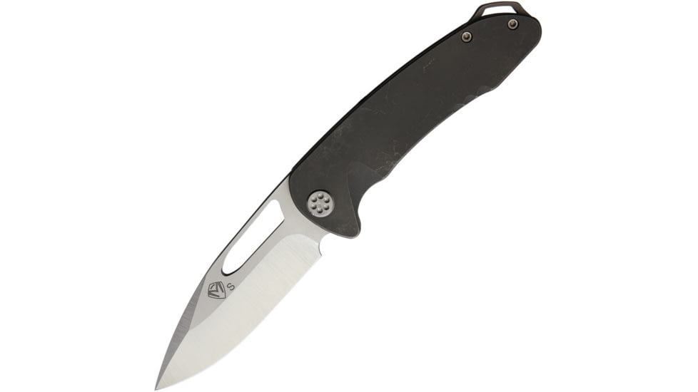 Medford On Belay Framelock Folding Knife, Gray, Gray tumbled finish titanium handle, MK038STQ-01TM