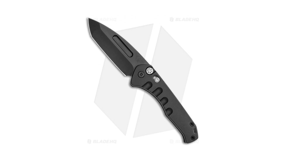 Medford Praetorian Swift Automatic Folding Knife, 3.25in, CPM S35VN Stainless Steel, Tanto Blade, Aluminum Black Handle, Black/Black, 7.50in, BHQ-113071