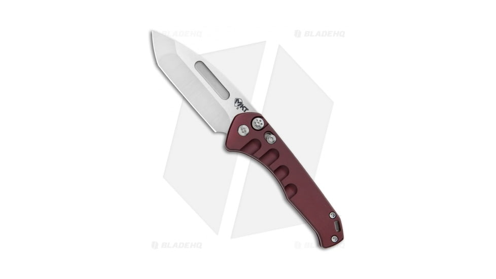 Medford Praetorian Swift Automatic Folding Knife, 3.25in, CPM S35VN Stainless Steel, Tanto Blade, Aluminum Red Handle, Gray/Red, 7.50in, BHQ-105363