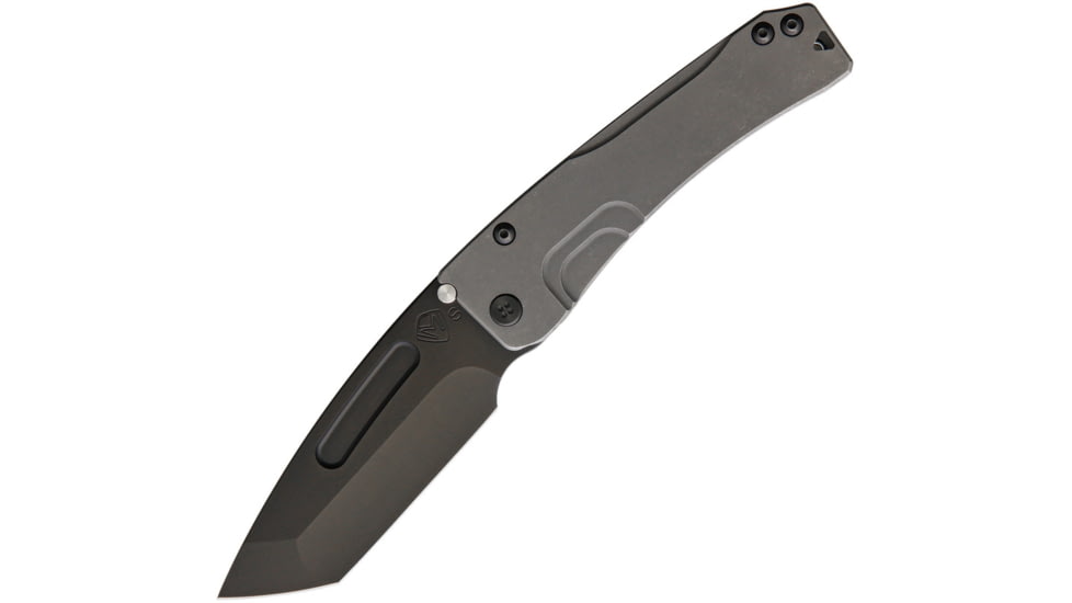 Medford Slim Midi Tanto Framelock Folding Knife, 3.5 black PVD coated S35VN stainless tanto blade, Tumbled finish titanium handle, MK2015PT-01TM