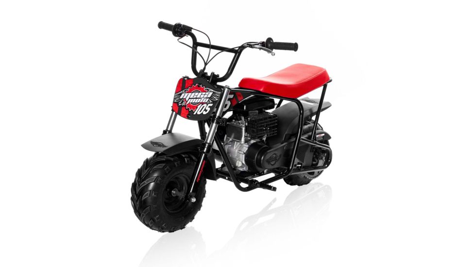 Mega Moto Classic 105cc Mini Bike with Front Suspension, Black/Red, Youth, MM-B105-RBS