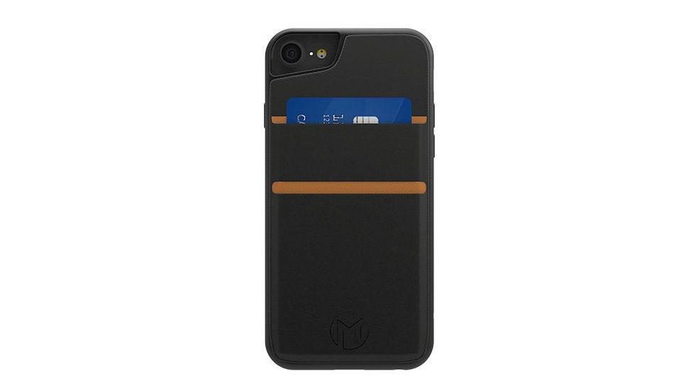 Mega Tiny iPhone 8/7/6S/6 Megaback Wallet, Black, Black, Leather, 1 Year Mfg Warranty, MEG-53897