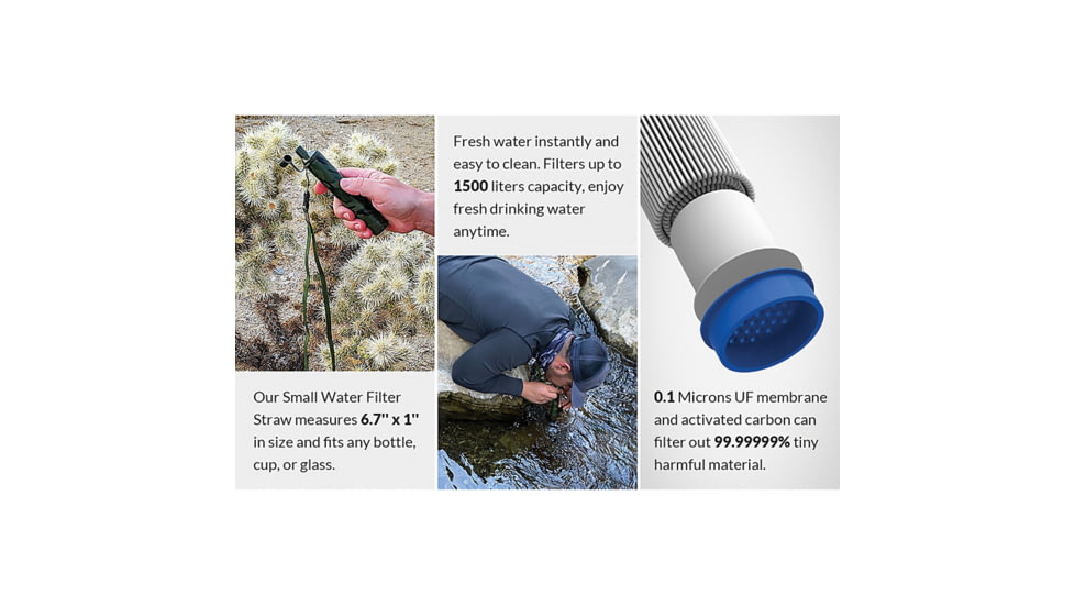 Membrane Solutions Water Filter Straw Camo