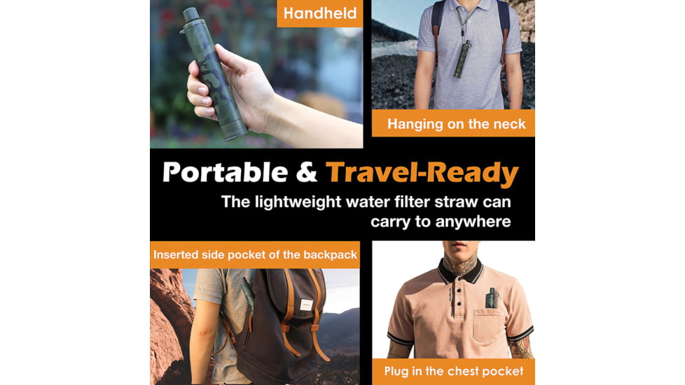 Membrane Solutions Water Filter Straw, Camo, OESF001