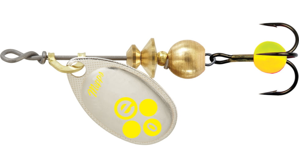 Mepps Aglia-e In-Line Spinner, 1/12 oz, Treble Hook w/Egg Silver-Hot Chartreuse, BE0 SHC
