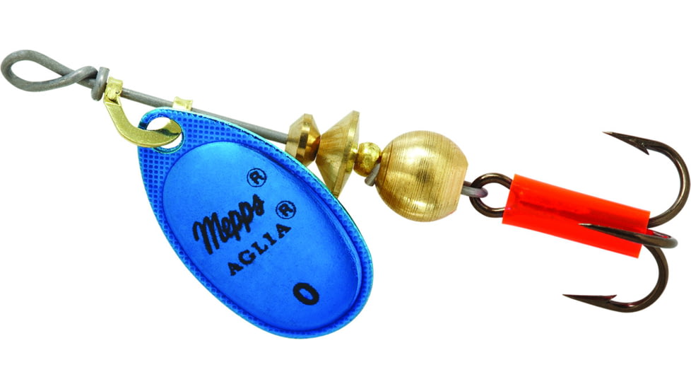 Mepps Aglia In-Line Spinner 1/12 oz, Plain Treble Hook, Blue &amp; Platinum Blade, B0 BLP