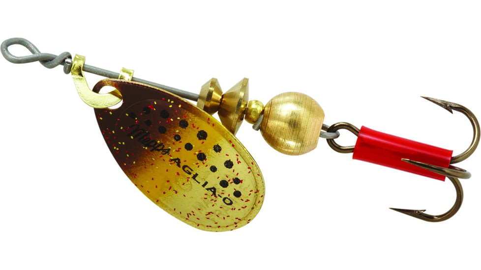Mepps Aglia In-Line Spinner 1/12 oz, Plain Treble Hook, Brown Trout Blade, B0 BRT