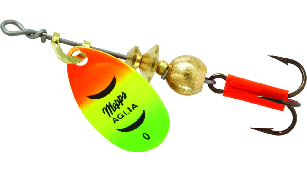 Mepps Aglia In-Line Spinner 1/12 oz, Plain Treble Hook, Hot Firetiger Blade, B0 HFT