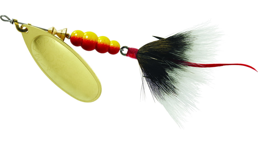 Mepps Aglia In-Line Spinner, 1/2 oz, Dressed Treble Hook, Gold Blade &amp; Gray Tail, B5ST G-G