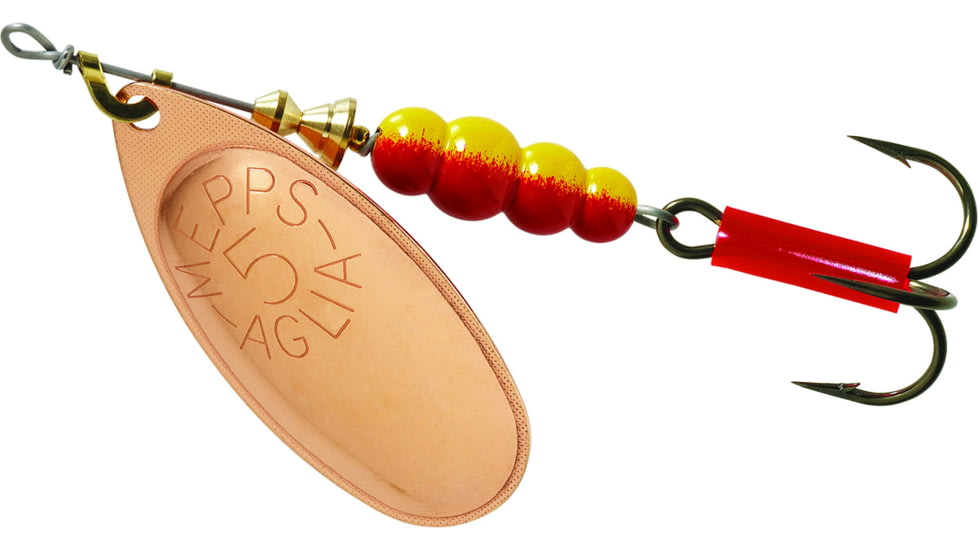 Mepps Aglia In-Line Spinner 1/2 oz, Plain Treble Hook, Copper Blade, B5 C