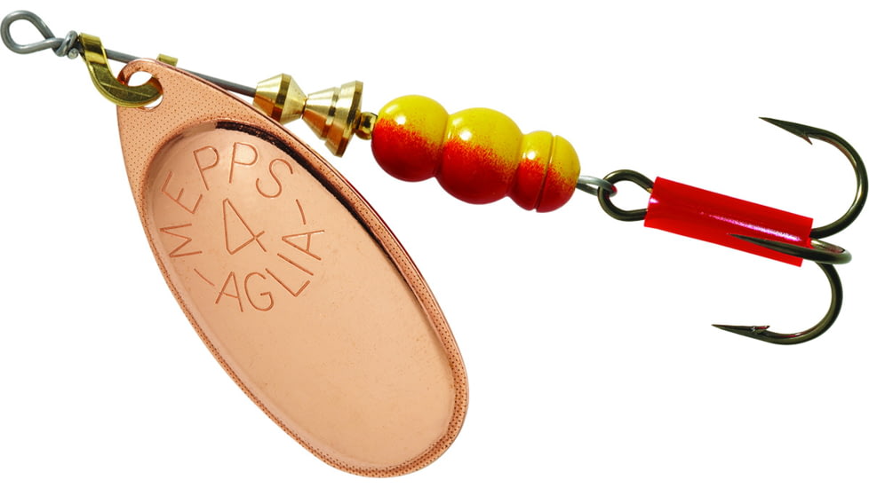Mepps Aglia In-Line Spinner 1/3 oz, Plain Treble Hook, Copper Blade, B4 C